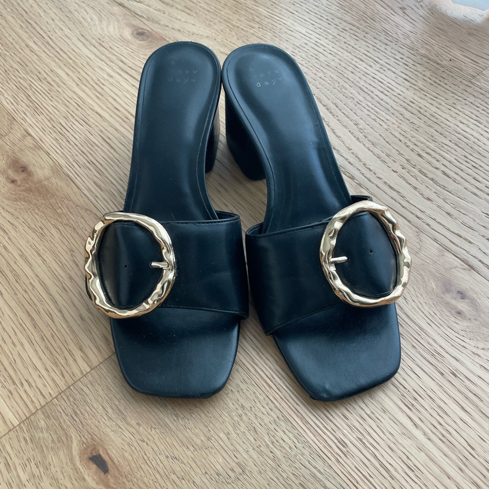 Target Black Heels with Gold Accent